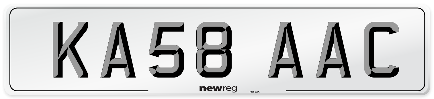 KA58 AAC Number Plate from New Reg